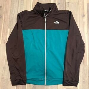 The North Face teal and black track jacket Sz L